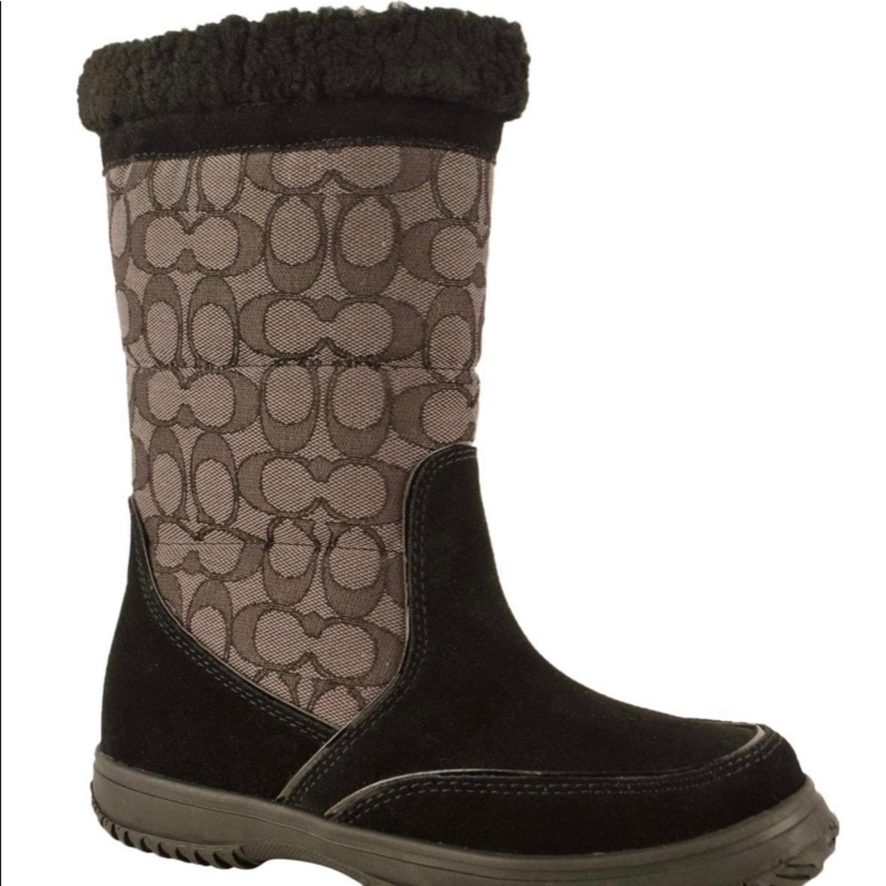 Coach Sherman Signature Jacquard Suede Canvas Boot